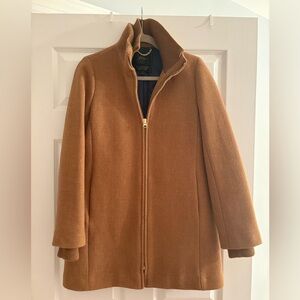 J. Crew Tan High-Collar Trench Coat